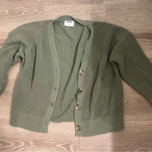 Olive Green Cardigan Sweater